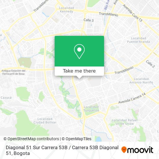 Diagonal 51 Sur Carrera 53B / Carrera 53B Diagonal 51 map