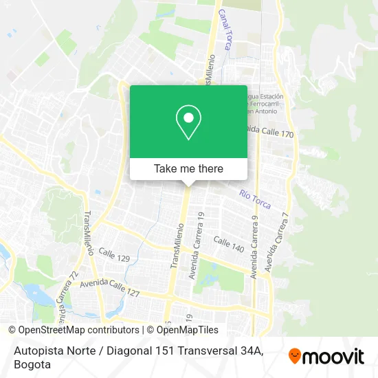 Mapa de Autopista Norte / Diagonal 151 Transversal 34A