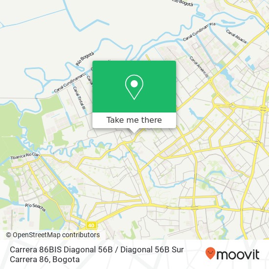 Mapa de Carrera 86BIS Diagonal 56B / Diagonal 56B Sur Carrera 86