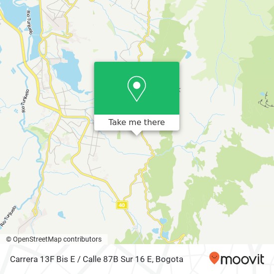 Mapa de Carrera 13F Bis E / Calle 87B Sur 16 E