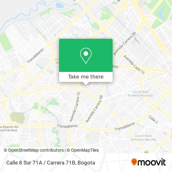 Mapa de Calle 8 Sur 71A / Carrera 71B