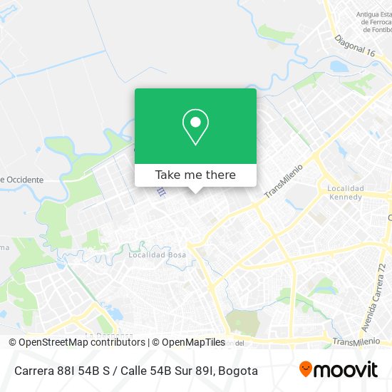 Mapa de Carrera 88I 54B S / Calle 54B Sur 89I