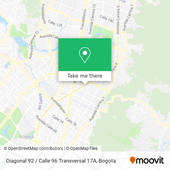 Diagonal 92 / Calle 96 Transversal 17A map