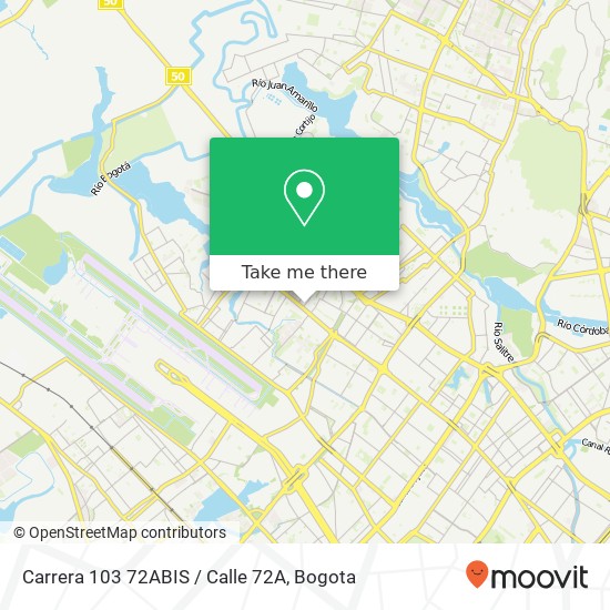 Mapa de Carrera 103 72ABIS / Calle 72A
