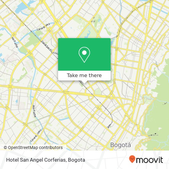 Hotel San Angel Corferias map