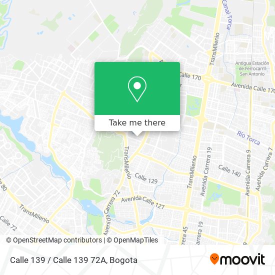 Mapa de Calle 139 / Calle 139 72A