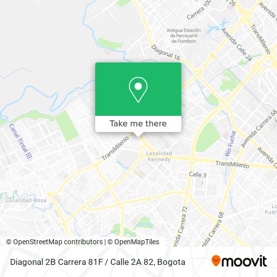 Mapa de Diagonal 2B Carrera 81F / Calle 2A 82