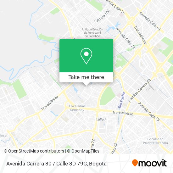 Mapa de Avenida Carrera 80 / Calle 8D 79C