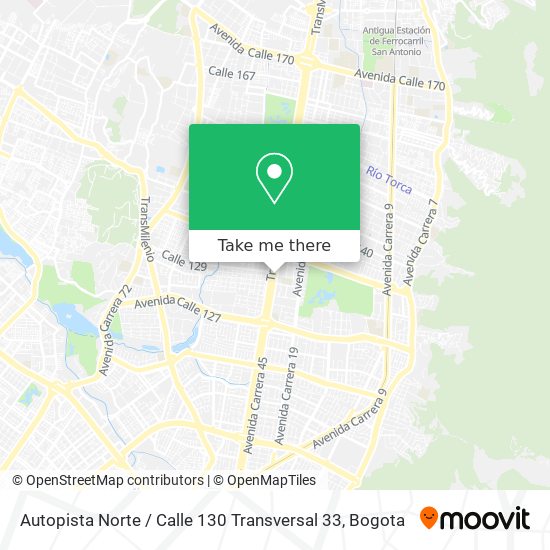 Autopista Norte / Calle 130 Transversal 33 map