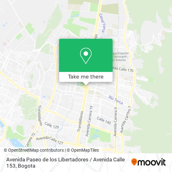 Avenida Paseo de los Libertadores / Avenida Calle 153 map
