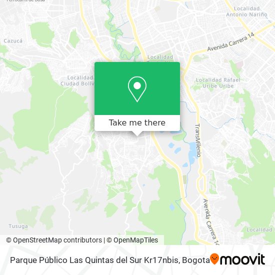 Mapa de Parque Público Las Quintas del Sur Kr17nbis