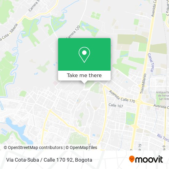 Mapa de Vía Cota-Suba / Calle 170 92