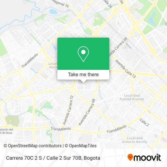 Carrera 70C 2 S / Calle 2 Sur 70B map