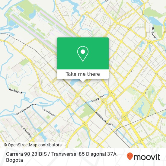 Mapa de Carrera 90 23IBIS / Transversal 85 Diagonal 37A