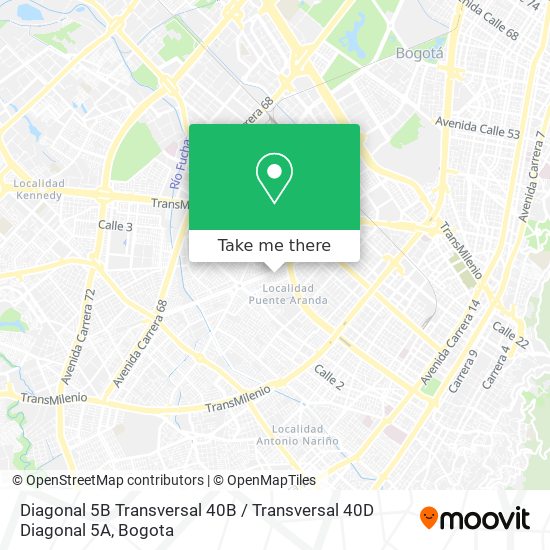 Diagonal 5B Transversal 40B / Transversal 40D Diagonal 5A map