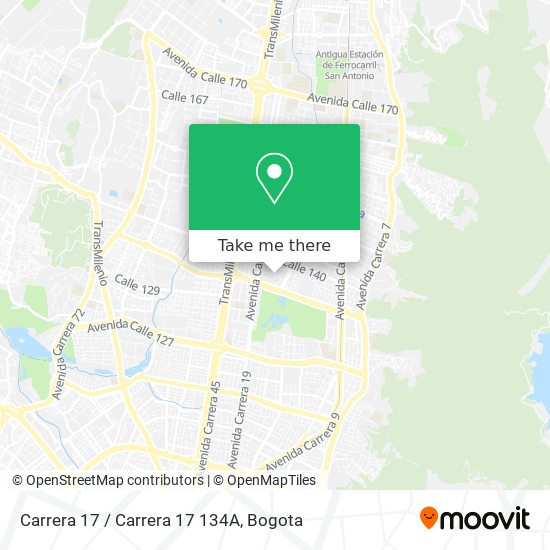 Mapa de Carrera 17 / Carrera 17 134A