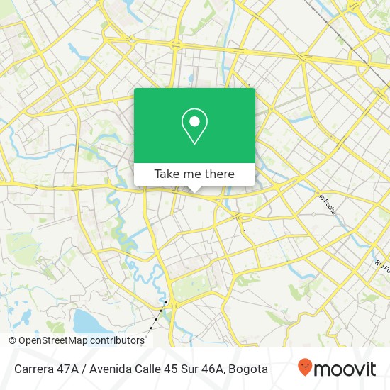 Mapa de Carrera 47A / Avenida Calle 45 Sur 46A