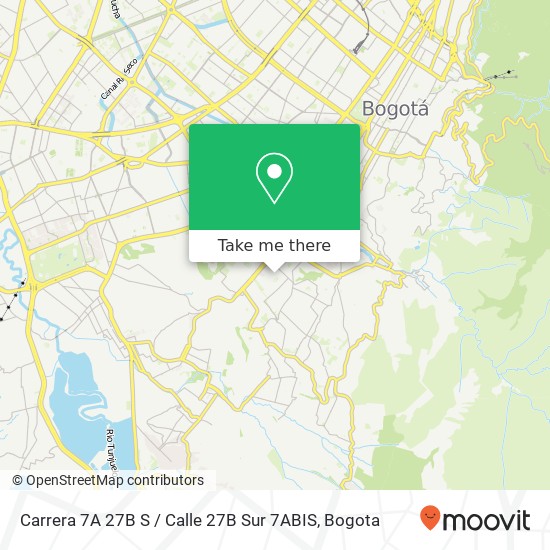 Mapa de Carrera 7A 27B S / Calle 27B Sur 7ABIS