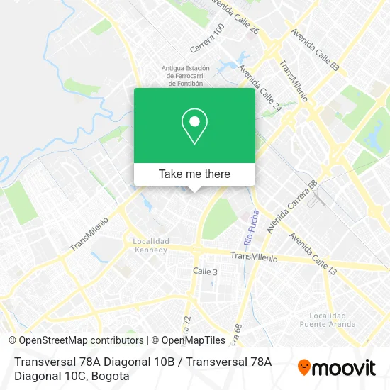 Mapa de Transversal 78A Diagonal 10B / Transversal 78A Diagonal 10C