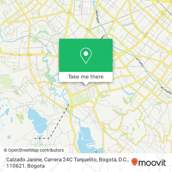 Mapa de Calzado Janine, Carrera 24C Tunjuelito, Bogotá, D.C., 110621