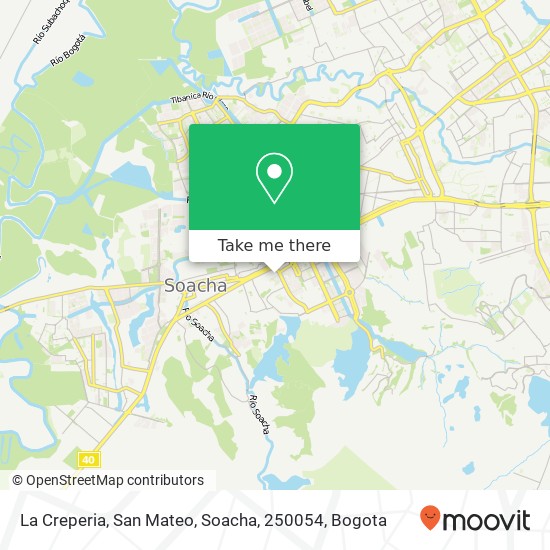 Mapa de La Creperia, San Mateo, Soacha, 250054