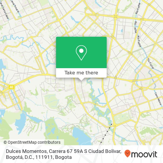 Mapa de Dulces Momentos, Carrera 67 59A S Ciudad Bolívar, Bogotá, D.C., 111911
