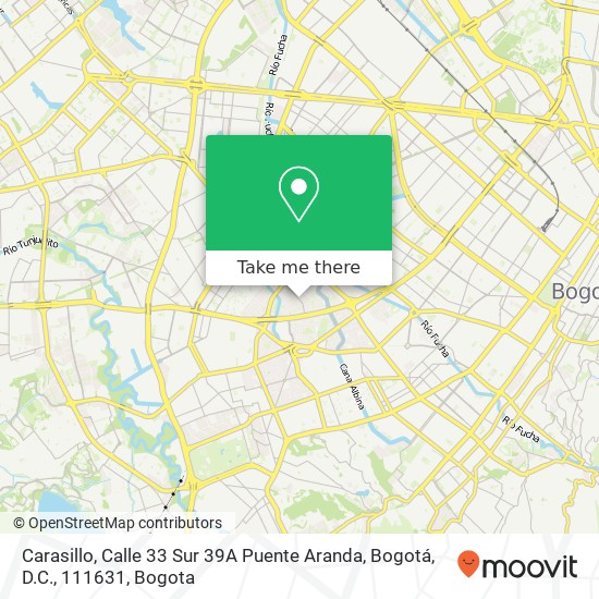 Mapa de Carasillo, Calle 33 Sur 39A Puente Aranda, Bogotá, D.C., 111631