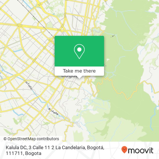 Mapa de Kalula DC, 3 Calle 11 2 La Candelaria, Bogotá, 111711