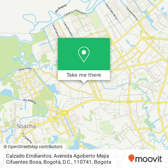 Calzado Emilianitos, Avenida Agoberto Mejia Cifuentes Bosa, Bogotá, D.C., 110741 map