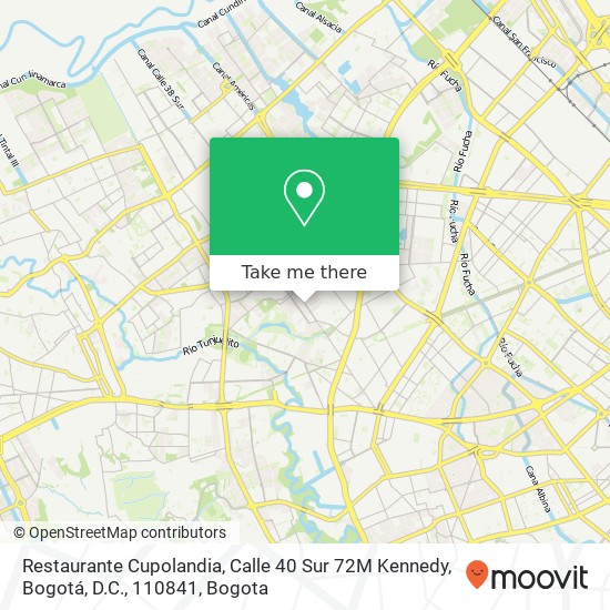 Mapa de Restaurante Cupolandia, Calle 40 Sur 72M Kennedy, Bogotá, D.C., 110841