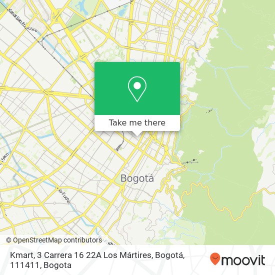 Mapa de Kmart, 3 Carrera 16 22A Los Mártires, Bogotá, 111411