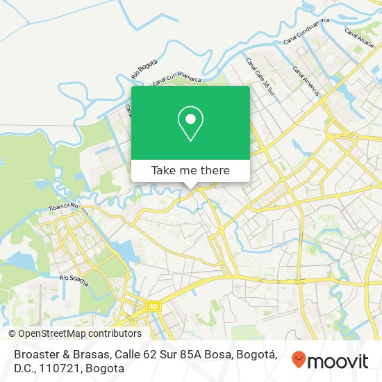 Mapa de Broaster & Brasas, Calle 62 Sur 85A Bosa, Bogotá, D.C., 110721