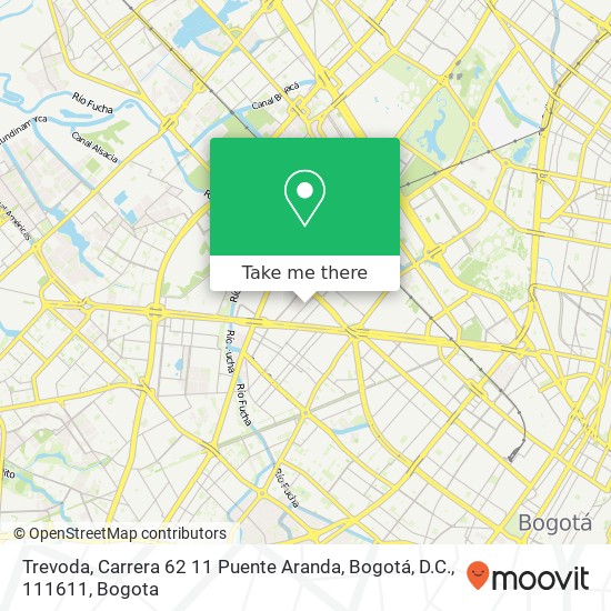 Trevoda, Carrera 62 11 Puente Aranda, Bogotá, D.C., 111611 map