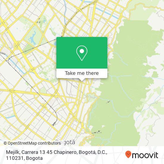 Mejilk, Carrera 13 45 Chapinero, Bogotá, D.C., 110231 map