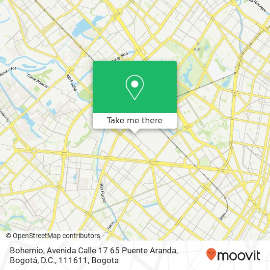 Bohemio, Avenida Calle 17 65 Puente Aranda, Bogotá, D.C., 111611 map
