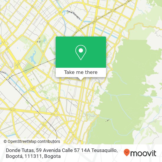 Mapa de Donde Tutas, 59 Avenida Calle 57 14A Teusaquillo, Bogotá, 111311