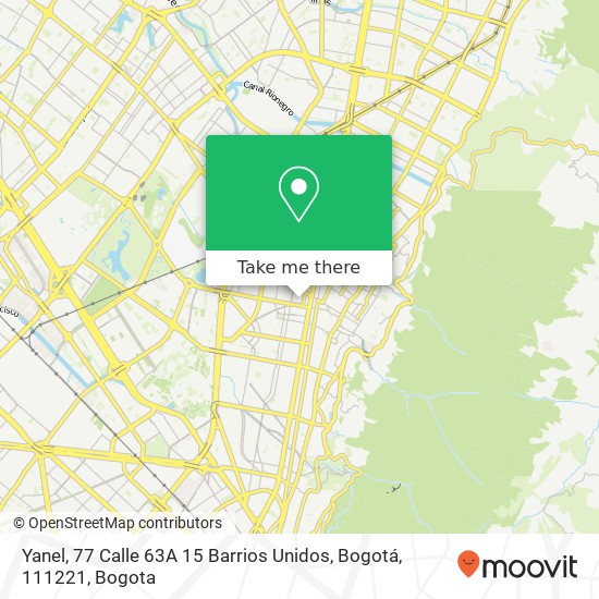 Mapa de Yanel, 77 Calle 63A 15 Barrios Unidos, Bogotá, 111221