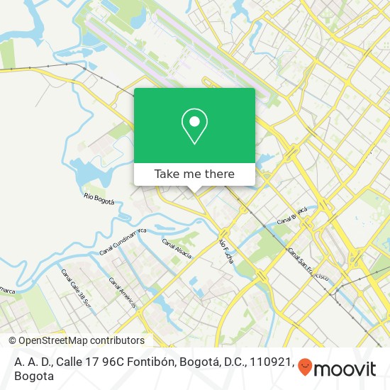 Mapa de A. A. D., Calle 17 96C Fontibón, Bogotá, D.C., 110921