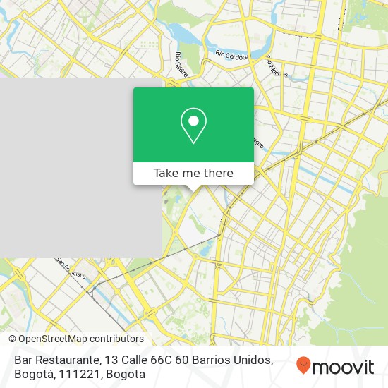 Mapa de Bar Restaurante, 13 Calle 66C 60 Barrios Unidos, Bogotá, 111221