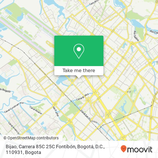 Mapa de Bijao, Carrera 85C 25C Fontibón, Bogotá, D.C., 110931