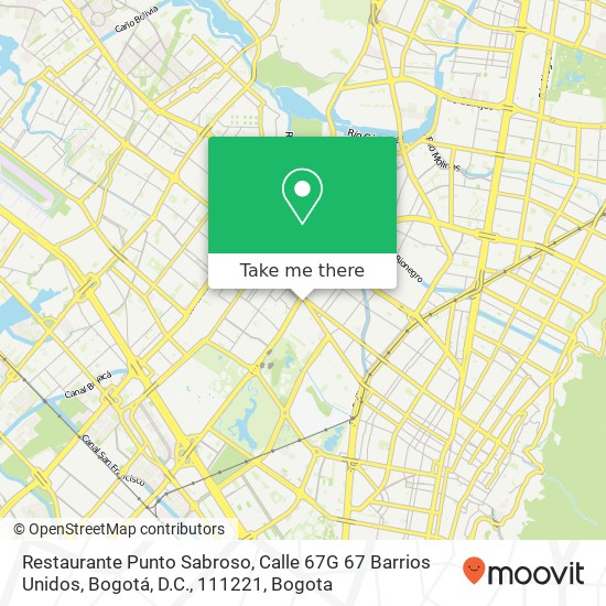 Restaurante Punto Sabroso, Calle 67G 67 Barrios Unidos, Bogotá, D.C., 111221 map