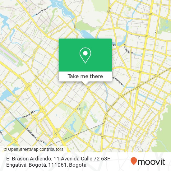 Mapa de El Brasón Ardiendo, 11 Avenida Calle 72 68F Engativá, Bogotá, 111061