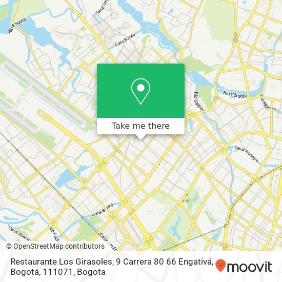 Mapa de Restaurante Los Girasoles, 9 Carrera 80 66 Engativá, Bogotá, 111071