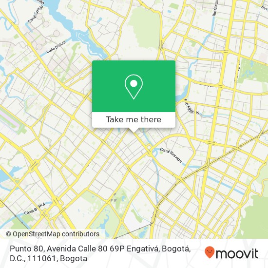 Mapa de Punto 80, Avenida Calle 80 69P Engativá, Bogotá, D.C., 111061