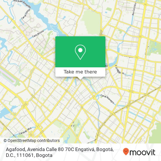 Mapa de Agafood, Avenida Calle 80 70C Engativá, Bogotá, D.C., 111061