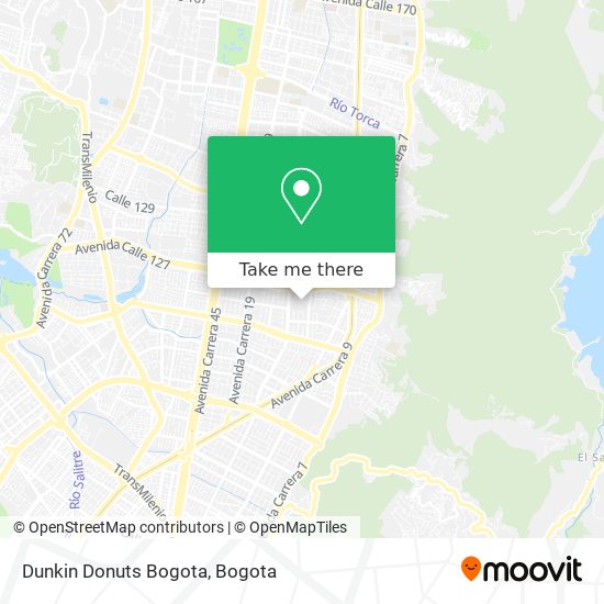 Dunkin Donuts Bogota map