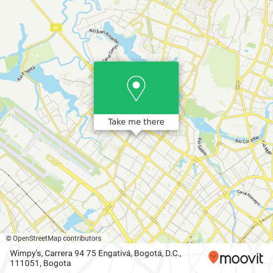 Mapa de Wimpy's, Carrera 94 75 Engativá, Bogotá, D.C., 111051