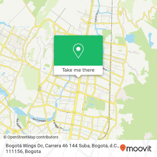Mapa de Bogotá Wings Dc, Carrera 46 144 Suba, Bogotá, d.C., 111156