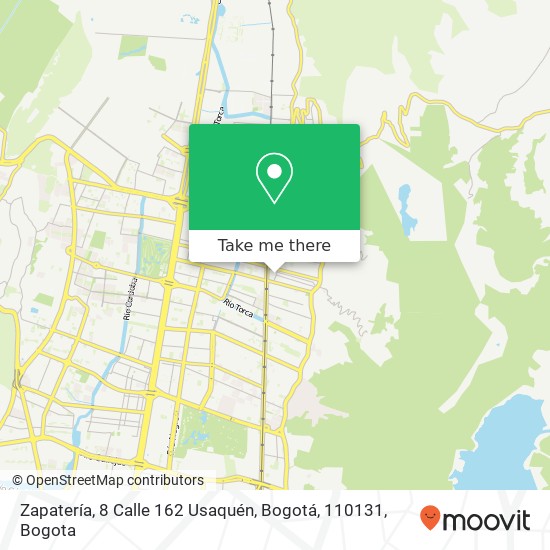 Mapa de Zapatería, 8 Calle 162 Usaquén, Bogotá, 110131