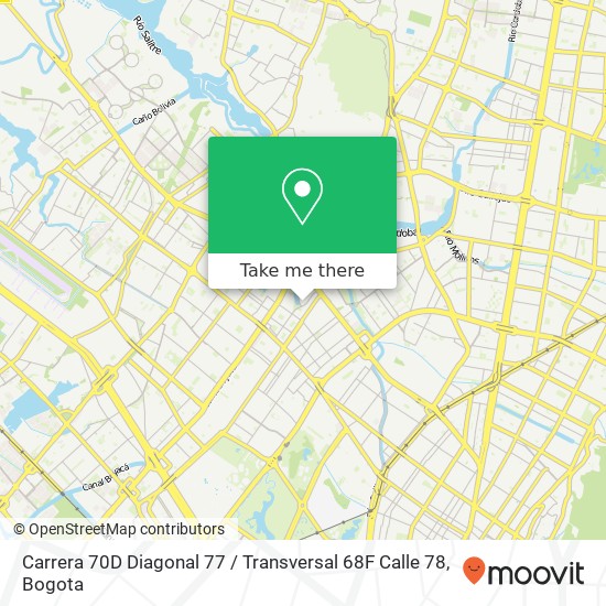 Mapa de Carrera 70D Diagonal 77 / Transversal 68F Calle 78